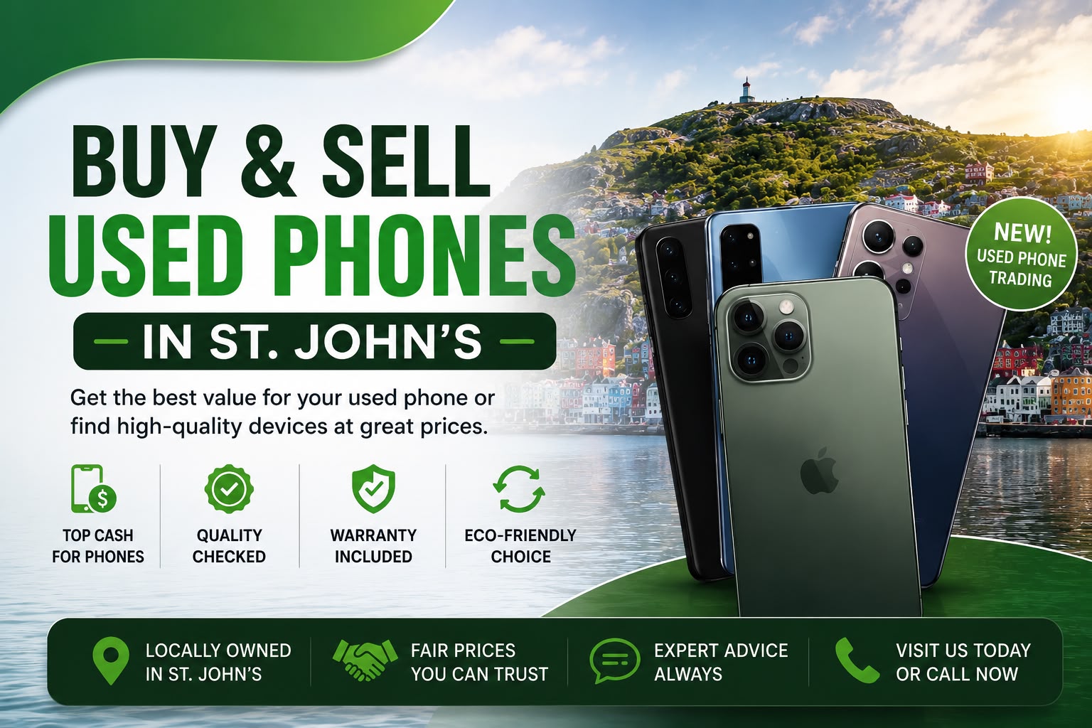 Buy and sell used iPhones and Samsung phones in St. John's, Newfoundland